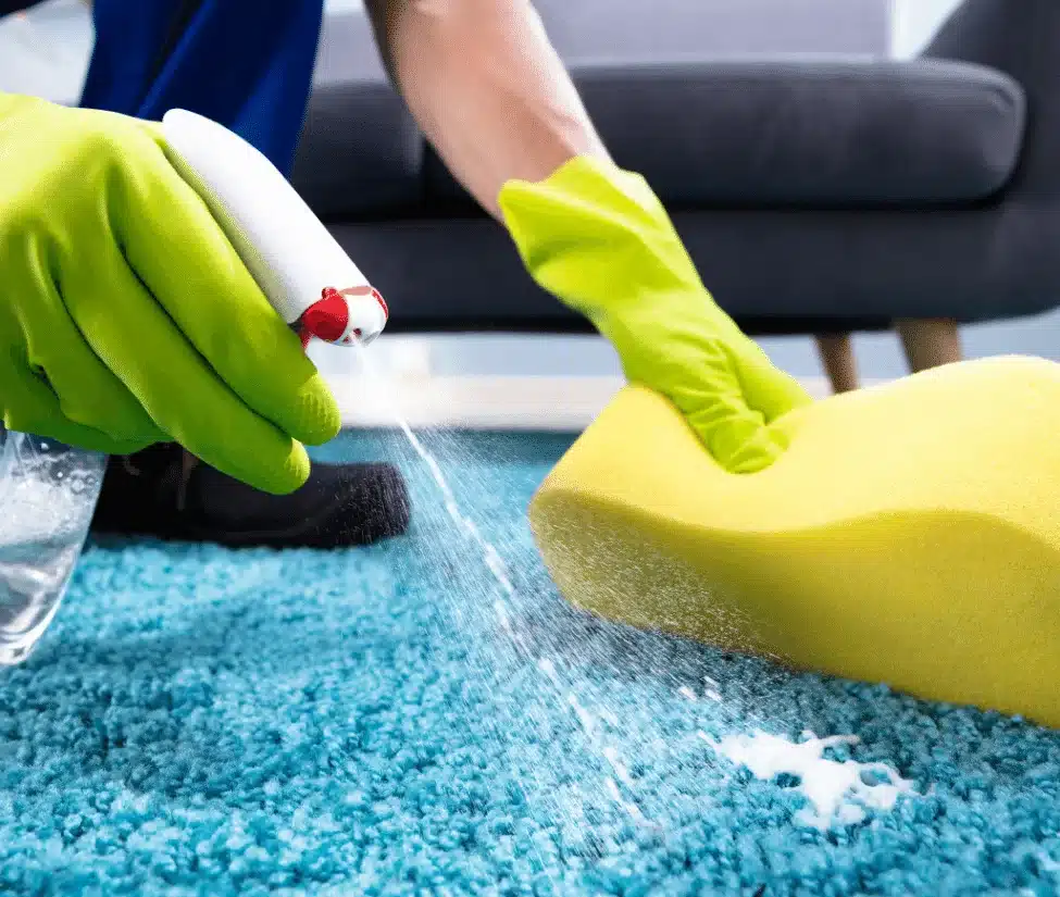 Cleaning the carpet manually